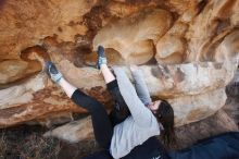 Bouldering in Hueco Tanks on 01/21/2019 with Blue Lizard Climbing and Yoga

Filename: SRM_20190121_1102390.jpg
Aperture: f/6.3
Shutter Speed: 1/250
Body: Canon EOS-1D Mark II
Lens: Canon EF 16-35mm f/2.8 L