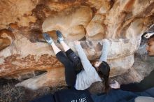 Bouldering in Hueco Tanks on 01/21/2019 with Blue Lizard Climbing and Yoga

Filename: SRM_20190121_1102570.jpg
Aperture: f/5.6
Shutter Speed: 1/250
Body: Canon EOS-1D Mark II
Lens: Canon EF 16-35mm f/2.8 L