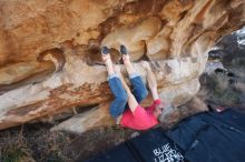 Bouldering in Hueco Tanks on 01/21/2019 with Blue Lizard Climbing and Yoga

Filename: SRM_20190121_1105140.jpg
Aperture: f/6.3
Shutter Speed: 1/250
Body: Canon EOS-1D Mark II
Lens: Canon EF 16-35mm f/2.8 L