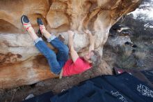 Bouldering in Hueco Tanks on 01/21/2019 with Blue Lizard Climbing and Yoga

Filename: SRM_20190121_1105230.jpg
Aperture: f/6.3
Shutter Speed: 1/250
Body: Canon EOS-1D Mark II
Lens: Canon EF 16-35mm f/2.8 L