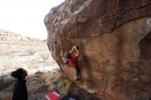 Bouldering in Hueco Tanks on 01/21/2019 with Blue Lizard Climbing and Yoga

Filename: SRM_20190121_1122080.jpg
Aperture: f/7.1
Shutter Speed: 1/250
Body: Canon EOS-1D Mark II
Lens: Canon EF 16-35mm f/2.8 L