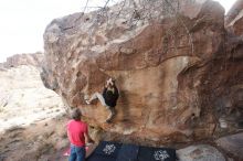 Bouldering in Hueco Tanks on 01/21/2019 with Blue Lizard Climbing and Yoga

Filename: SRM_20190121_1124130.jpg
Aperture: f/6.3
Shutter Speed: 1/250
Body: Canon EOS-1D Mark II
Lens: Canon EF 16-35mm f/2.8 L