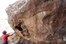 Bouldering in Hueco Tanks on 01/21/2019 with Blue Lizard Climbing and Yoga

Filename: SRM_20190121_1128580.jpg
Aperture: f/5.6
Shutter Speed: 1/250
Body: Canon EOS-1D Mark II
Lens: Canon EF 16-35mm f/2.8 L