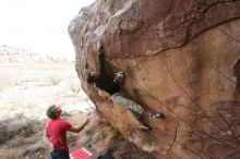 Bouldering in Hueco Tanks on 01/21/2019 with Blue Lizard Climbing and Yoga

Filename: SRM_20190121_1131350.jpg
Aperture: f/6.3
Shutter Speed: 1/250
Body: Canon EOS-1D Mark II
Lens: Canon EF 16-35mm f/2.8 L