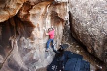 Bouldering in Hueco Tanks on 01/21/2019 with Blue Lizard Climbing and Yoga

Filename: SRM_20190121_1214210.jpg
Aperture: f/3.5
Shutter Speed: 1/200
Body: Canon EOS-1D Mark II
Lens: Canon EF 16-35mm f/2.8 L