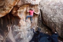 Bouldering in Hueco Tanks on 01/21/2019 with Blue Lizard Climbing and Yoga

Filename: SRM_20190121_1214370.jpg
Aperture: f/4.0
Shutter Speed: 1/200
Body: Canon EOS-1D Mark II
Lens: Canon EF 16-35mm f/2.8 L