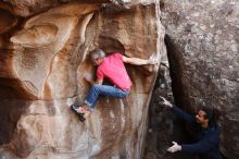 Bouldering in Hueco Tanks on 01/21/2019 with Blue Lizard Climbing and Yoga

Filename: SRM_20190121_1215420.jpg
Aperture: f/5.0
Shutter Speed: 1/200
Body: Canon EOS-1D Mark II
Lens: Canon EF 16-35mm f/2.8 L