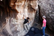 Bouldering in Hueco Tanks on 01/21/2019 with Blue Lizard Climbing and Yoga

Filename: SRM_20190121_1227410.jpg
Aperture: f/3.5
Shutter Speed: 1/250
Body: Canon EOS-1D Mark II
Lens: Canon EF 16-35mm f/2.8 L