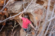 Bouldering in Hueco Tanks on 01/21/2019 with Blue Lizard Climbing and Yoga

Filename: SRM_20190121_1232170.jpg
Aperture: f/6.3
Shutter Speed: 1/250
Body: Canon EOS-1D Mark II
Lens: Canon EF 16-35mm f/2.8 L