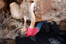 Bouldering in Hueco Tanks on 01/21/2019 with Blue Lizard Climbing and Yoga

Filename: SRM_20190121_1300140.jpg
Aperture: f/5.6
Shutter Speed: 1/200
Body: Canon EOS-1D Mark II
Lens: Canon EF 16-35mm f/2.8 L