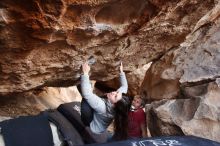 Bouldering in Hueco Tanks on 01/21/2019 with Blue Lizard Climbing and Yoga

Filename: SRM_20190121_1304500.jpg
Aperture: f/3.5
Shutter Speed: 1/200
Body: Canon EOS-1D Mark II
Lens: Canon EF 16-35mm f/2.8 L