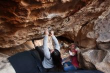 Bouldering in Hueco Tanks on 01/21/2019 with Blue Lizard Climbing and Yoga

Filename: SRM_20190121_1307410.jpg
Aperture: f/3.5
Shutter Speed: 1/200
Body: Canon EOS-1D Mark II
Lens: Canon EF 16-35mm f/2.8 L