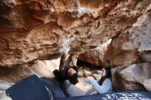 Bouldering in Hueco Tanks on 01/21/2019 with Blue Lizard Climbing and Yoga

Filename: SRM_20190121_1318490.jpg
Aperture: f/2.8
Shutter Speed: 1/200
Body: Canon EOS-1D Mark II
Lens: Canon EF 16-35mm f/2.8 L