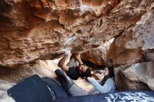 Bouldering in Hueco Tanks on 01/21/2019 with Blue Lizard Climbing and Yoga

Filename: SRM_20190121_1318500.jpg
Aperture: f/3.2
Shutter Speed: 1/200
Body: Canon EOS-1D Mark II
Lens: Canon EF 16-35mm f/2.8 L