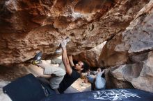 Bouldering in Hueco Tanks on 01/21/2019 with Blue Lizard Climbing and Yoga

Filename: SRM_20190121_1319000.jpg
Aperture: f/3.2
Shutter Speed: 1/200
Body: Canon EOS-1D Mark II
Lens: Canon EF 16-35mm f/2.8 L
