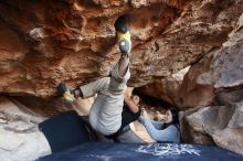 Bouldering in Hueco Tanks on 01/21/2019 with Blue Lizard Climbing and Yoga

Filename: SRM_20190121_1319080.jpg
Aperture: f/3.2
Shutter Speed: 1/200
Body: Canon EOS-1D Mark II
Lens: Canon EF 16-35mm f/2.8 L