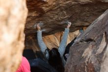 Bouldering in Hueco Tanks on 01/21/2019 with Blue Lizard Climbing and Yoga

Filename: SRM_20190121_1333370.jpg
Aperture: f/4.0
Shutter Speed: 1/250
Body: Canon EOS-1D Mark II
Lens: Canon EF 50mm f/1.8 II