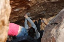 Bouldering in Hueco Tanks on 01/21/2019 with Blue Lizard Climbing and Yoga

Filename: SRM_20190121_1336131.jpg
Aperture: f/4.0
Shutter Speed: 1/250
Body: Canon EOS-1D Mark II
Lens: Canon EF 50mm f/1.8 II
