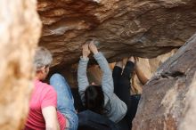 Bouldering in Hueco Tanks on 01/21/2019 with Blue Lizard Climbing and Yoga

Filename: SRM_20190121_1336160.jpg
Aperture: f/4.0
Shutter Speed: 1/250
Body: Canon EOS-1D Mark II
Lens: Canon EF 50mm f/1.8 II