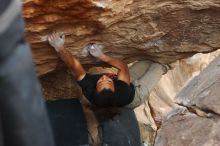 Bouldering in Hueco Tanks on 01/21/2019 with Blue Lizard Climbing and Yoga

Filename: SRM_20190121_1345122.jpg
Aperture: f/3.5
Shutter Speed: 1/250
Body: Canon EOS-1D Mark II
Lens: Canon EF 50mm f/1.8 II