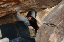 Bouldering in Hueco Tanks on 01/21/2019 with Blue Lizard Climbing and Yoga

Filename: SRM_20190121_1347150.jpg
Aperture: f/4.0
Shutter Speed: 1/250
Body: Canon EOS-1D Mark II
Lens: Canon EF 50mm f/1.8 II