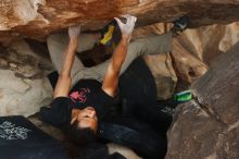 Bouldering in Hueco Tanks on 01/21/2019 with Blue Lizard Climbing and Yoga

Filename: SRM_20190121_1348440.jpg
Aperture: f/5.0
Shutter Speed: 1/250
Body: Canon EOS-1D Mark II
Lens: Canon EF 50mm f/1.8 II