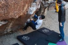 Bouldering in Hueco Tanks on 01/26/2019 with Blue Lizard Climbing and Yoga

Filename: SRM_20190126_1020040.jpg
Aperture: f/4.5
Shutter Speed: 1/200
Body: Canon EOS-1D Mark II
Lens: Canon EF 50mm f/1.8 II