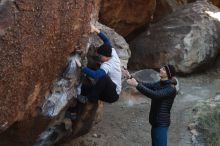 Bouldering in Hueco Tanks on 01/26/2019 with Blue Lizard Climbing and Yoga

Filename: SRM_20190126_1020270.jpg
Aperture: f/4.0
Shutter Speed: 1/250
Body: Canon EOS-1D Mark II
Lens: Canon EF 50mm f/1.8 II