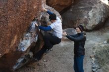 Bouldering in Hueco Tanks on 01/26/2019 with Blue Lizard Climbing and Yoga

Filename: SRM_20190126_1020340.jpg
Aperture: f/4.0
Shutter Speed: 1/250
Body: Canon EOS-1D Mark II
Lens: Canon EF 50mm f/1.8 II