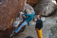 Bouldering in Hueco Tanks on 01/26/2019 with Blue Lizard Climbing and Yoga

Filename: SRM_20190126_1025030.jpg
Aperture: f/4.0
Shutter Speed: 1/250
Body: Canon EOS-1D Mark II
Lens: Canon EF 50mm f/1.8 II