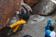 Bouldering in Hueco Tanks on 01/26/2019 with Blue Lizard Climbing and Yoga

Filename: SRM_20190126_1025460.jpg
Aperture: f/4.0
Shutter Speed: 1/250
Body: Canon EOS-1D Mark II
Lens: Canon EF 50mm f/1.8 II