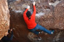 Bouldering in Hueco Tanks on 01/26/2019 with Blue Lizard Climbing and Yoga

Filename: SRM_20190126_1026460.jpg
Aperture: f/3.2
Shutter Speed: 1/250
Body: Canon EOS-1D Mark II
Lens: Canon EF 50mm f/1.8 II