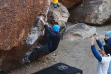Bouldering in Hueco Tanks on 01/26/2019 with Blue Lizard Climbing and Yoga

Filename: SRM_20190126_1026590.jpg
Aperture: f/3.5
Shutter Speed: 1/250
Body: Canon EOS-1D Mark II
Lens: Canon EF 50mm f/1.8 II