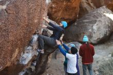 Bouldering in Hueco Tanks on 01/26/2019 with Blue Lizard Climbing and Yoga

Filename: SRM_20190126_1027280.jpg
Aperture: f/3.5
Shutter Speed: 1/250
Body: Canon EOS-1D Mark II
Lens: Canon EF 50mm f/1.8 II