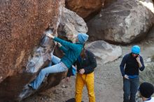 Bouldering in Hueco Tanks on 01/26/2019 with Blue Lizard Climbing and Yoga

Filename: SRM_20190126_1028560.jpg
Aperture: f/3.5
Shutter Speed: 1/250
Body: Canon EOS-1D Mark II
Lens: Canon EF 50mm f/1.8 II