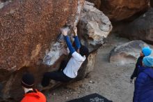Bouldering in Hueco Tanks on 01/26/2019 with Blue Lizard Climbing and Yoga

Filename: SRM_20190126_1029540.jpg
Aperture: f/4.0
Shutter Speed: 1/250
Body: Canon EOS-1D Mark II
Lens: Canon EF 50mm f/1.8 II