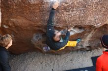 Bouldering in Hueco Tanks on 01/26/2019 with Blue Lizard Climbing and Yoga

Filename: SRM_20190126_1032430.jpg
Aperture: f/2.5
Shutter Speed: 1/250
Body: Canon EOS-1D Mark II
Lens: Canon EF 50mm f/1.8 II