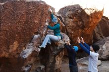 Bouldering in Hueco Tanks on 01/26/2019 with Blue Lizard Climbing and Yoga

Filename: SRM_20190126_1038270.jpg
Aperture: f/4.5
Shutter Speed: 1/250
Body: Canon EOS-1D Mark II
Lens: Canon EF 16-35mm f/2.8 L