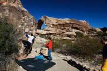 Bouldering in Hueco Tanks on 01/26/2019 with Blue Lizard Climbing and Yoga

Filename: SRM_20190126_1050040.jpg
Aperture: f/8.0
Shutter Speed: 1/250
Body: Canon EOS-1D Mark II
Lens: Canon EF 16-35mm f/2.8 L