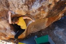 Bouldering in Hueco Tanks on 01/26/2019 with Blue Lizard Climbing and Yoga

Filename: SRM_20190126_1101410.jpg
Aperture: f/5.6
Shutter Speed: 1/250
Body: Canon EOS-1D Mark II
Lens: Canon EF 16-35mm f/2.8 L