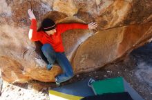 Bouldering in Hueco Tanks on 01/26/2019 with Blue Lizard Climbing and Yoga

Filename: SRM_20190126_1102300.jpg
Aperture: f/5.0
Shutter Speed: 1/250
Body: Canon EOS-1D Mark II
Lens: Canon EF 16-35mm f/2.8 L