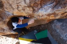 Bouldering in Hueco Tanks on 01/26/2019 with Blue Lizard Climbing and Yoga

Filename: SRM_20190126_1103070.jpg
Aperture: f/5.6
Shutter Speed: 1/250
Body: Canon EOS-1D Mark II
Lens: Canon EF 16-35mm f/2.8 L