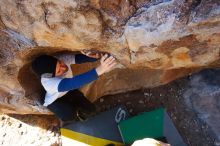 Bouldering in Hueco Tanks on 01/26/2019 with Blue Lizard Climbing and Yoga

Filename: SRM_20190126_1103120.jpg
Aperture: f/5.6
Shutter Speed: 1/250
Body: Canon EOS-1D Mark II
Lens: Canon EF 16-35mm f/2.8 L