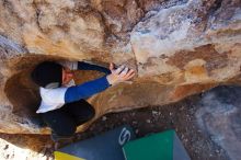 Bouldering in Hueco Tanks on 01/26/2019 with Blue Lizard Climbing and Yoga

Filename: SRM_20190126_1103300.jpg
Aperture: f/5.6
Shutter Speed: 1/250
Body: Canon EOS-1D Mark II
Lens: Canon EF 16-35mm f/2.8 L