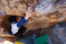 Bouldering in Hueco Tanks on 01/26/2019 with Blue Lizard Climbing and Yoga

Filename: SRM_20190126_1103320.jpg
Aperture: f/5.6
Shutter Speed: 1/250
Body: Canon EOS-1D Mark II
Lens: Canon EF 16-35mm f/2.8 L