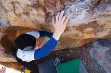 Bouldering in Hueco Tanks on 01/26/2019 with Blue Lizard Climbing and Yoga

Filename: SRM_20190126_1103321.jpg
Aperture: f/5.0
Shutter Speed: 1/250
Body: Canon EOS-1D Mark II
Lens: Canon EF 16-35mm f/2.8 L