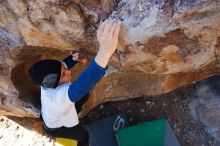 Bouldering in Hueco Tanks on 01/26/2019 with Blue Lizard Climbing and Yoga

Filename: SRM_20190126_1104560.jpg
Aperture: f/5.6
Shutter Speed: 1/250
Body: Canon EOS-1D Mark II
Lens: Canon EF 16-35mm f/2.8 L