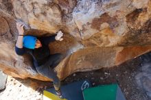 Bouldering in Hueco Tanks on 01/26/2019 with Blue Lizard Climbing and Yoga

Filename: SRM_20190126_1105350.jpg
Aperture: f/5.6
Shutter Speed: 1/250
Body: Canon EOS-1D Mark II
Lens: Canon EF 16-35mm f/2.8 L