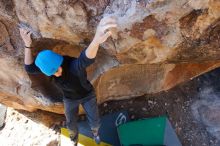 Bouldering in Hueco Tanks on 01/26/2019 with Blue Lizard Climbing and Yoga

Filename: SRM_20190126_1105351.jpg
Aperture: f/5.0
Shutter Speed: 1/250
Body: Canon EOS-1D Mark II
Lens: Canon EF 16-35mm f/2.8 L