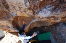 Bouldering in Hueco Tanks on 01/26/2019 with Blue Lizard Climbing and Yoga

Filename: SRM_20190126_1106350.jpg
Aperture: f/6.3
Shutter Speed: 1/250
Body: Canon EOS-1D Mark II
Lens: Canon EF 16-35mm f/2.8 L